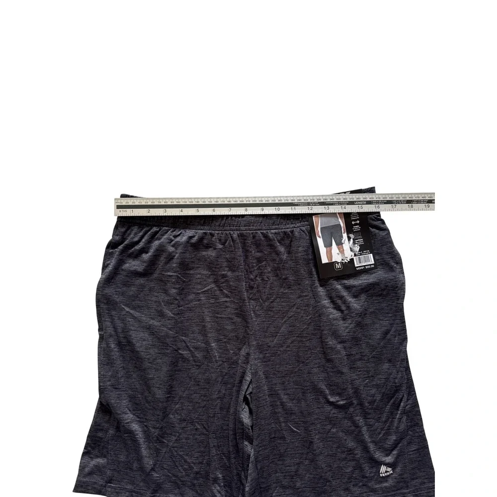 RBX Active Mens Mesh Space Dye Shorts Charcoal Heather Grey Gym Training Size M
